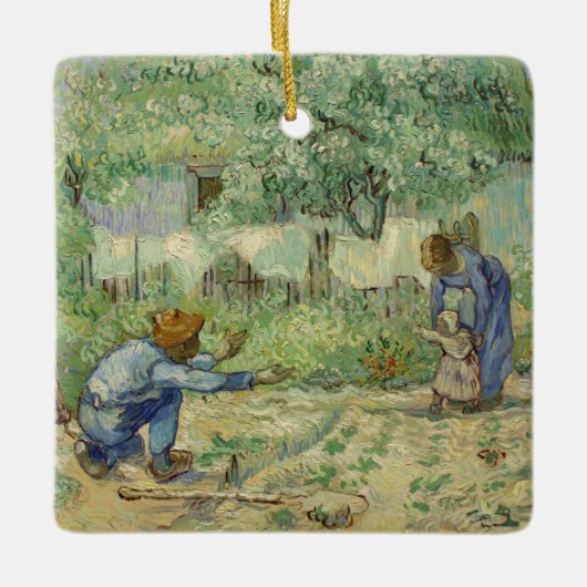 Van Gogh eerste stappen na Millet Keramisch Ornament (Voorkant)