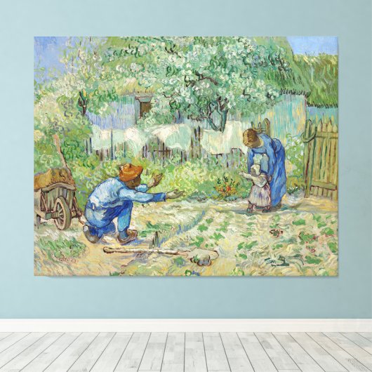 Van Gogh eerste stappen schilderen Canvas Afdruk (Insitu (Houten vloer))