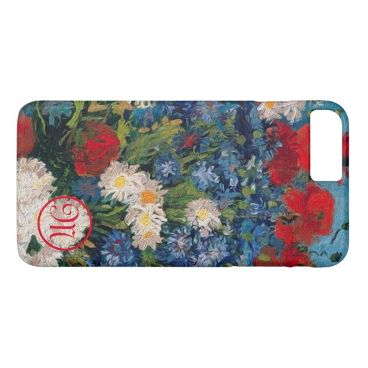 Van Gogh & Elizabeth Flowers Monogram - Case-Mate iPhone Case (Achterkant (Horizontaal))