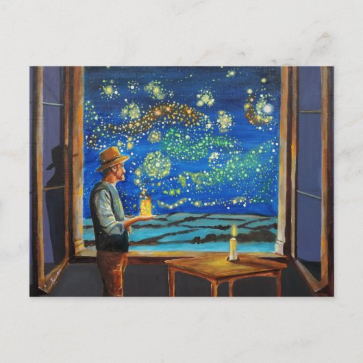 Van Gogh en de nachtelijke vuurgevechten Briefkaart (Voorkant)