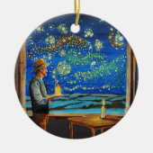 Van Gogh en de nachtelijke vuurgevechten Keramisch Ornament (Voorkant)