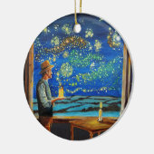 Van Gogh en de nachtelijke vuurgevechten Keramisch Ornament (Links)