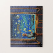 Van Gogh en de nachtelijke vuurgevechten Legpuzzel (Verticaal)