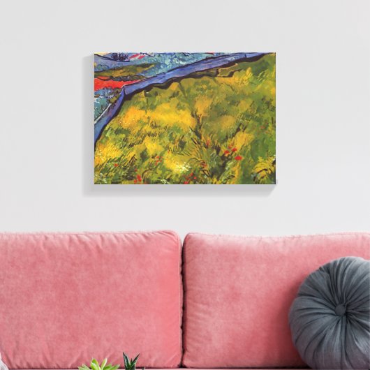 Van Gogh Enclosed Wheat Field met Rising Sun Canvas Afdruk (Insitu (Woonkamer))