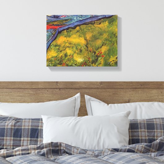 Van Gogh Enclosed Wheat Field met Rising Sun Canvas Afdruk (Insitu (Slaapkamer))