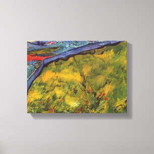 Van Gogh Enclosed Wheat Field met Rising Sun Canvas Afdruk