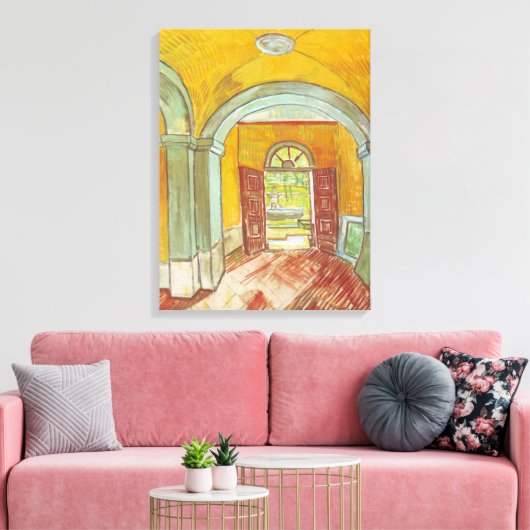 Van Gogh Entrance Hall of Saint Paul Hospital Canvas Afdruk (Insitu (Woonkamer))
