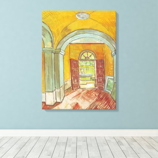 Van Gogh Entrance Hall of Saint Paul Hospital Canvas Afdruk (Insitu (Houten vloer))