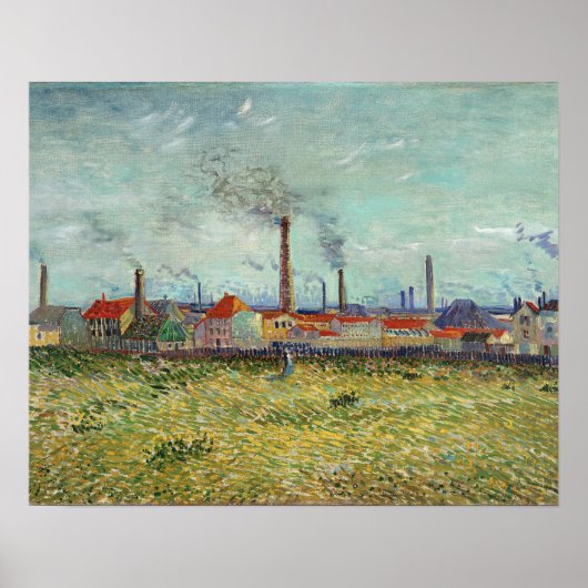 Van Gogh - Fabrieken bij Clichy Poster (Voorkant)