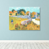 Van Gogh Farmhouse in Provence Gallery Wrapped Art Canvas Afdruk (Insitu (Houten vloer))