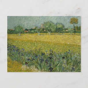 Van Gogh Field met bloemen in de buurt Briefkaart