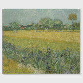 Van Gogh Field met bloemen in de buurt Cadeaupapier (Vlak)