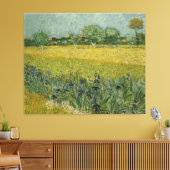 Van Gogh Field met bloemen in de buurt Canvas Afdruk (Insitu (Woonkamer))