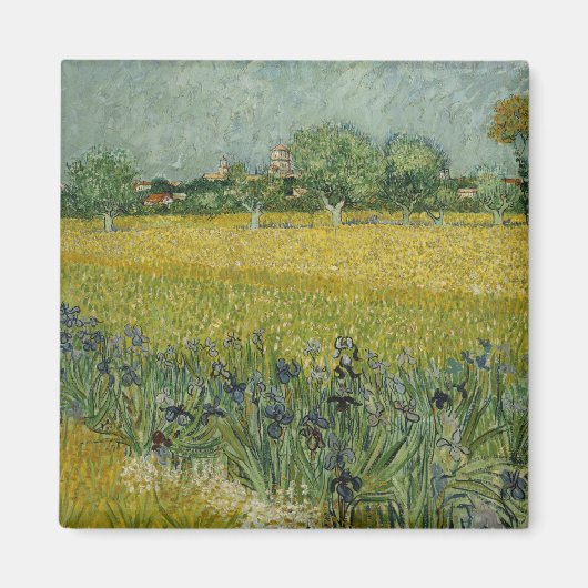 Van Gogh Field met bloemen in de buurt Magneet (Voorkant)