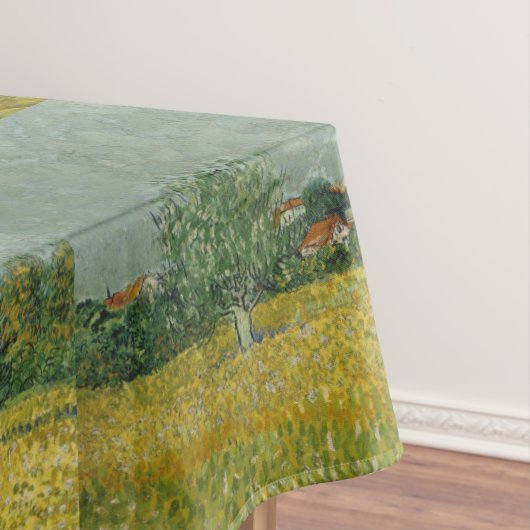 Van Gogh Field met bloemen in de buurt Tafelkleed (Voorbeeld)