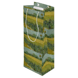 Van Gogh Field met bloemen in de buurt Wijn Cadeautas