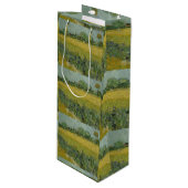 Van Gogh Field met bloemen in de buurt Wijn Cadeautas (Voorkant Gekanteld)