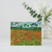 Van Gogh Field met papavers (F636) Fine Art Briefkaart (Staand voorkant)