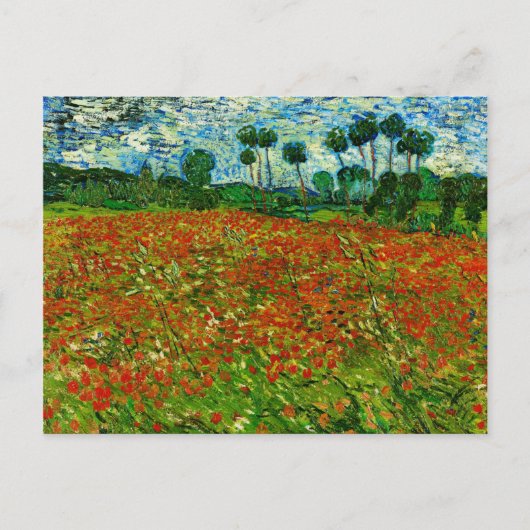 Van Gogh Field met papavers (F636) Fine Art Briefkaart (Voorkant)