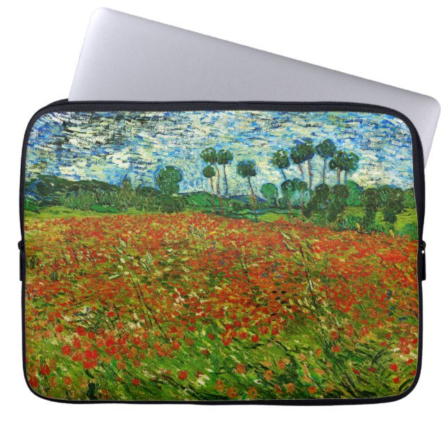 Van Gogh Field met papavers (F636) Fine Art Laptop Sleeve (Voorkant)