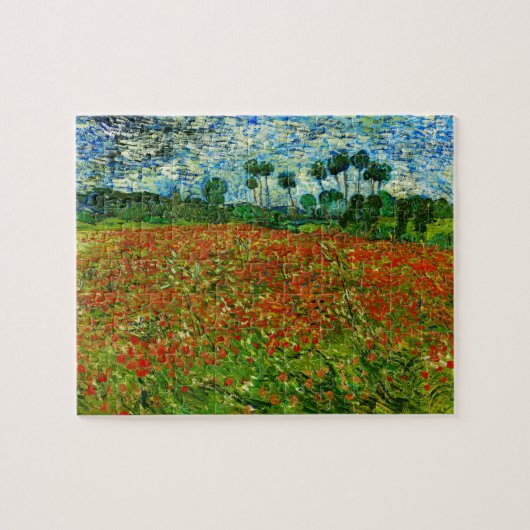 Van Gogh Field met papavers (F636) Fine Art Legpuzzel (Horizontaal)