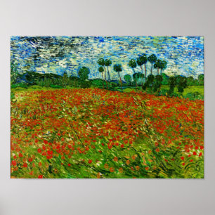 Van Gogh Field met papavers (F636) Fine Art Poster