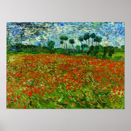 Van Gogh Field met papavers (F636) Fine Art Poster
