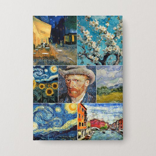 Van Gogh Fine Art Collage Button (Voorkant)