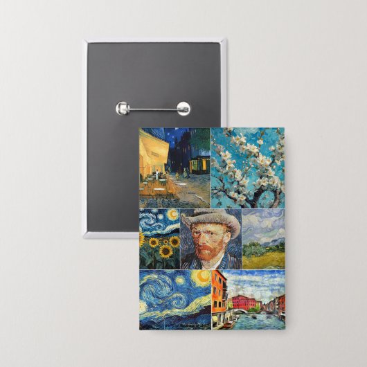 Van Gogh Fine Art Collage Button (Voorkant / Achterkant)