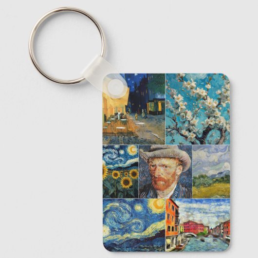 Van Gogh Fine Art Collage Sleutelhanger (Voorkant)