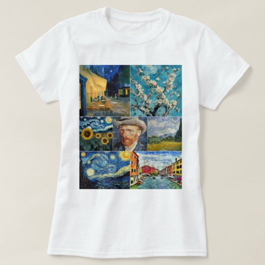 Van Gogh Fine Art Collage T-shirt (Design voorkant)