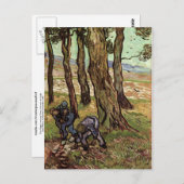 Van Gogh Fine Art, twee cijfers onder de bomen Briefkaart (Voorkant / Achterkant)