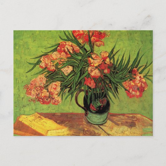 Van Gogh Fine Art, Vase met Oleanders en Boeken Briefkaart (Voorkant)