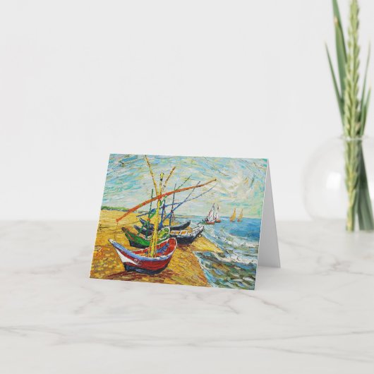 Van Gogh Fishing Boats Note Card Kaart (Voorkant)