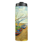 Van Gogh Fishing Boats on Beach at Saintes Maries Thermosbeker (Voorkant)