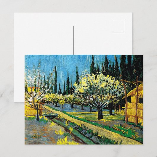 van gogh - Flowering Orchard Briefkaart (Voorkant / Achterkant)