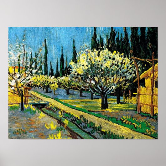 van gogh - Flowering Orchard Poster (Voorkant)