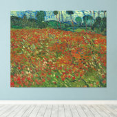  Van Gogh Flowers Field met papavers Canvas Afdruk (Insitu (Houten vloer))