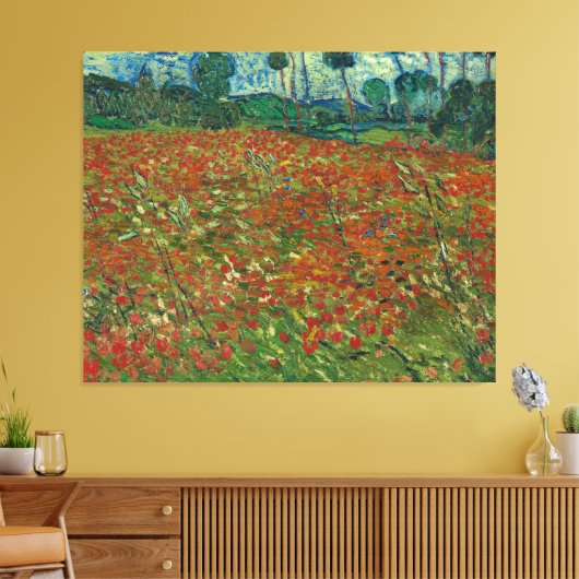 Van Gogh Flowers Field met papavers Canvas Afdruk (Insitu (Woonkamer))