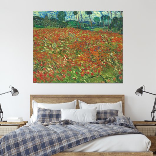  Van Gogh Flowers Field met papavers Canvas Afdruk (Insitu (Slaapkamer))