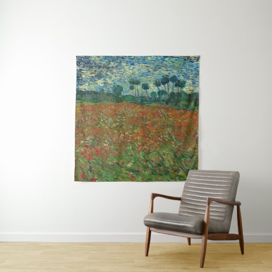  Van Gogh Flowers Field met papavers Wandkleed (In situ)