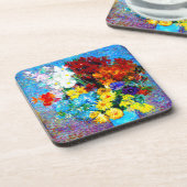 Van Gogh Flowers in een Blue Vase Bier Onderzetter (Linkerzijde)