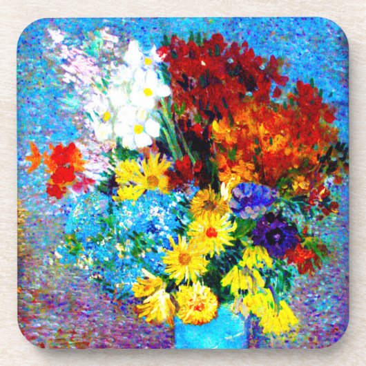 Van Gogh Flowers in een Blue Vase Bier Onderzetter (Voorkant)