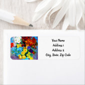 Van Gogh Flowers in een Blue Vase Etiket (Insitu)