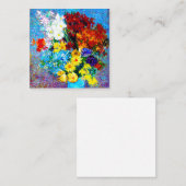 Van Gogh Flowers in een Blue Vase Informatiekaartje (Voorkant / Achterkant)