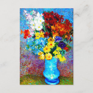 Van Gogh Flowers in een Blue Vase Informatiekaartje