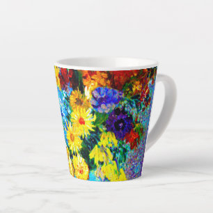 Van Gogh Flowers in een Blue Vase Latte Mok