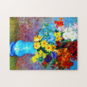 Van Gogh Flowers in een Blue Vase Legpuzzel (Horizontaal)