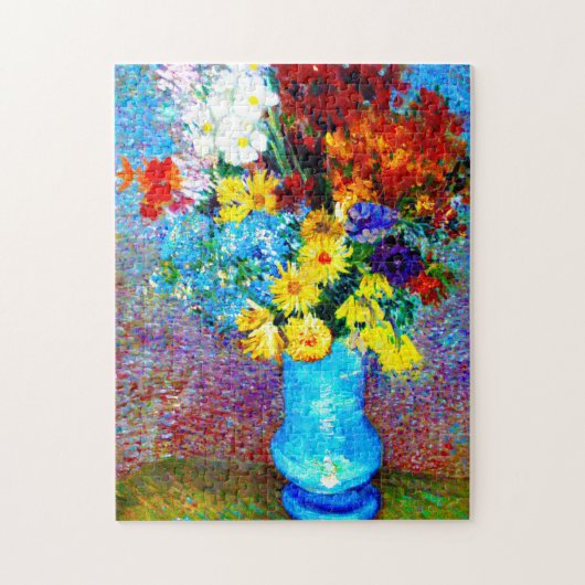Van Gogh Flowers in een Blue Vase Legpuzzel (Verticaal)