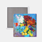 Van Gogh Flowers in een Blue Vase Magneet (Voorkant / Achterkant)